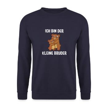 Bären Kleiner Bruder - Ich bin der kleine Bruder - Unisex Pullover - Navy - Vorne - Alina (178cm) & Michal (187cm)