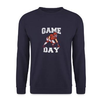 Game Day Football Defense Tackle Football Américain - Sweat-shirt Unisexe - marine - Devant - Alina (178cm) & Michal (187cm)