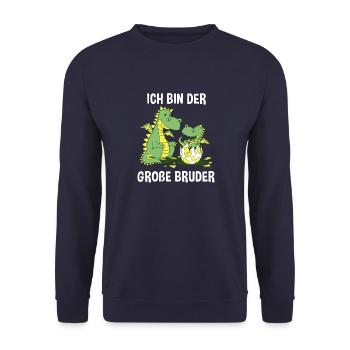 Drachen Großer Bruder - Ich bin der große Bruder - Unisex Pullover - Navy - Vorne - Alina (178cm) & Michal (187cm)