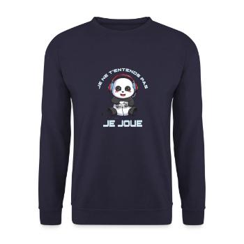 Panda Gaming Design - Unisex Pullover - Navy - Vorne - Alina (178cm) & Michal (187cm)