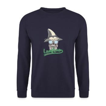 Lausbua Dialekt Bayern Österreich Bayerisch - Unisex Pullover - Navy - Vorne - Alina (178cm) & Michal (187cm)