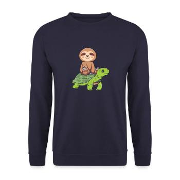 Drôle de tortue de mer Tortue de mer Eau de mer - Sweat-shirt Unisexe - marine - Devant - Alina (178cm) & Michal (187cm)