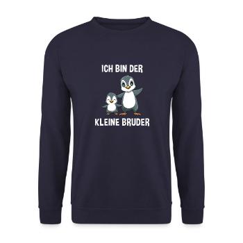 Pinguine Kleiner Bruder - Ich bin der kleine - Unisex Pullover - Navy - Vorne - Alina (178cm) & Michal (187cm)