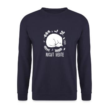 Witziges Katzenhalter Katzen Motiv für Katzen Fans - Unisex Pullover - Navy - Vorne - Alina (178cm) & Michal (187cm)
