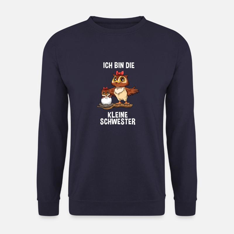 Eule kleine Schwester - Ich bin die kleine - Unisex Pullover - Navy