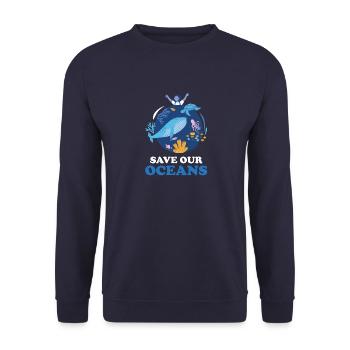 Earth Day Earthday Environmental Protection Environment Nature - Unisex Sweatshirt - navy - Front - Alina (178cm) & Michal (187cm)