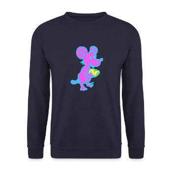 Souris Rongeur Fromage Enfants Toddler Bébé Rongeur Animal - Sweat-shirt Unisexe - marine - Devant - Alina (178cm) & Michal (187cm)