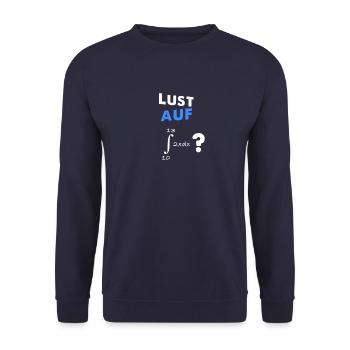 Lust auf 69? Integral 2xdx mit Grenzen 10 und 13 = - Unisex Pullover - Navy - Vorne - Alina (178cm) & Michal (187cm)