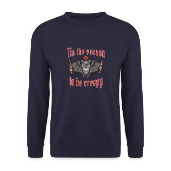 Halloween - CHAUVE-SOURIS - Sweat-shirt Unisexe - marine - Devant - Alina (178cm) & Michal (187cm)