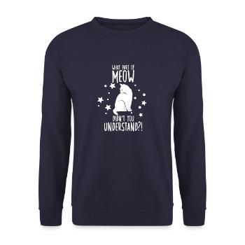 Witziges Katzenliebhaber Katzen Motiv Katzenhalter - Unisex Pullover - Navy - Vorne - Alina (178cm) & Michal (187cm)