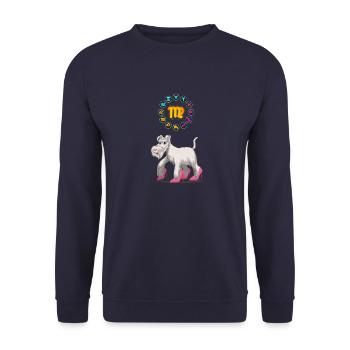 Lustige Hund Liebhaber Horoskop Jungfrau Sternzeichen Cool - Unisex Pullover - Navy - Vorne - Alina (178cm) & Michal (187cm)