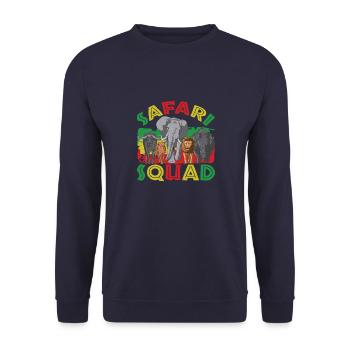 Safari Lifestyle Lion Gang Animal Wildlife Life - Unisex Sweatshirt - navy - Front - Alina (178cm) & Michal (187cm)