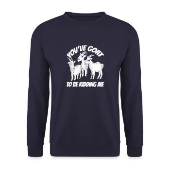 Bauernhof Ziegenzüchter Lustiges Wortspiel Milchzi - Unisex Pullover - Navy - Vorne - Alina (178cm) & Michal (187cm)