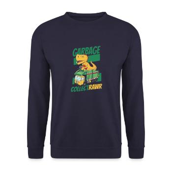 Dinosaurier Bauarbeiter Muldenkipper-Fahrer - Unisex Pullover - Navy - Vorne - Alina (178cm) & Michal (187cm)