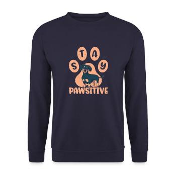Haustierbesitzer Dackel Tier Hundeliebhaber Lebens - Unisex Pullover - Navy - Vorne - Alina (178cm) & Michal (187cm)