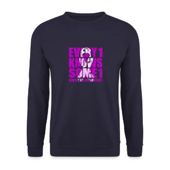 Domestic Violence Awareness #Every1KnowsSome1 - Unisex Sweatshirt - navy - Front - Alina (178cm) & Michal (187cm)