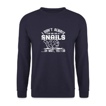 Collection d’escargots & Collection Lifestyle Schneckenhau - Sweat-shirt Unisexe - marine - Devant - Alina (178cm) & Michal (187cm)