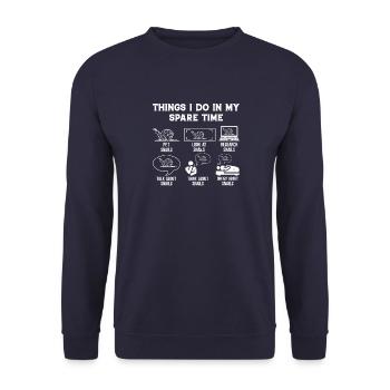 Schneckenhaus Lifestyle Schneckensammler & Sammlun - Unisex Pullover - Navy - Vorne - Alina (178cm) & Michal (187cm)