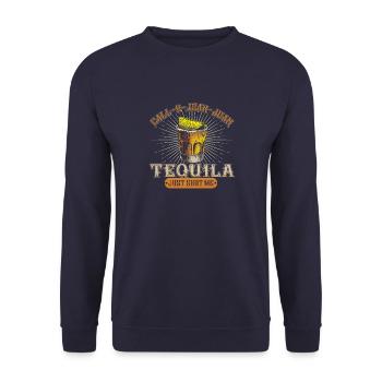 Vintage Drink Glass Tequila Drink Lover Ges - Unisex Sweatshirt - navy - Front - Alina (178cm) & Michal (187cm)