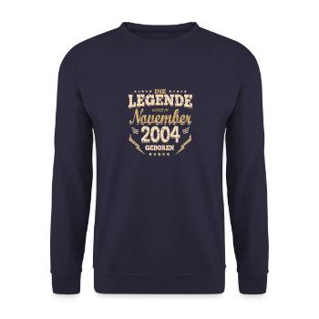 Geschenke zum Geburtstag Volljährig November - Unisex Pullover - Navy - Vorne - Alina (178cm) & Michal (187cm)
