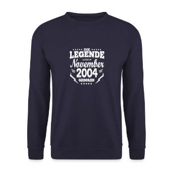 Geschenke zum Geburtstag Volljährig November - Unisex Pullover - Navy - Vorne - Alina (178cm) & Michal (187cm)