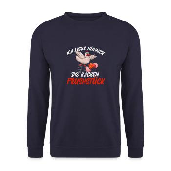 Funny Chicken - Unisex Pullover - Navy - Vorne - Alina (178cm) & Michal (187cm)