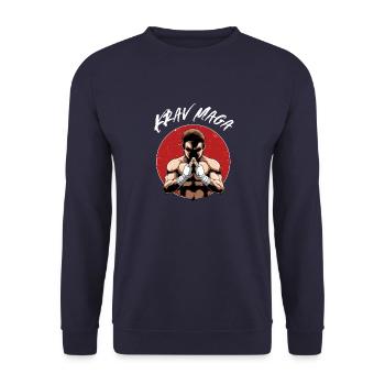 Kämpfer Krav Maga - Israel Kampfsport Kämpfer - Unisex Pullover - Navy - Vorne - Alina (178cm) & Michal (187cm)