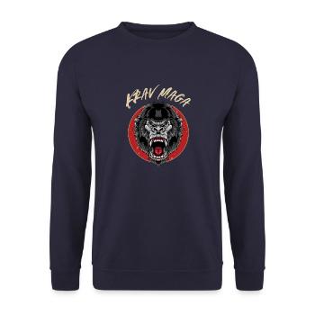 Krav Maga Gorilla - Israelische - Unisex Pullover - Navy - Vorne - Alina (178cm) & Michal (187cm)