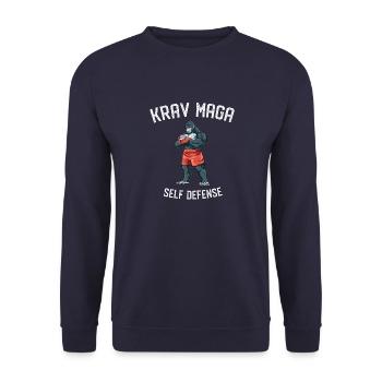 Krav Maga Selbstverteidigung Gorilla-Kämpfer - - Unisex Pullover - Navy - Vorne - Alina (178cm) & Michal (187cm)