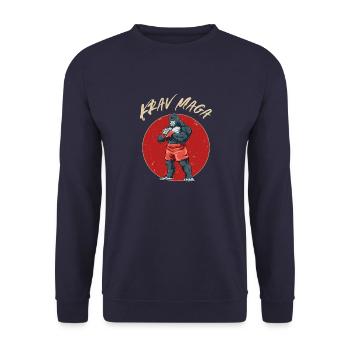Krav Maga Gorilla Kämpfer - Israelische - Unisex Pullover - Navy - Vorne - Alina (178cm) & Michal (187cm)