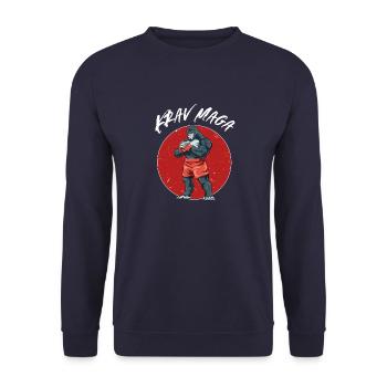 Gorilla Kämpfer Krav Maga - Israel Kampfsport - Unisex Pullover - Navy - Vorne - Alina (178cm) & Michal (187cm)