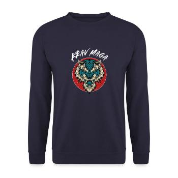 Lion Krav Maga - Israel Kampfsport Kämpfer - Unisex Pullover - Navy - Vorne - Alina (178cm) & Michal (187cm)