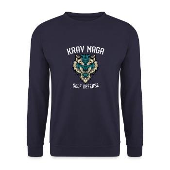 Krav Maga Selbstverteidigung Lion - Israelische - Unisex Pullover - Navy - Vorne - Alina (178cm) & Michal (187cm)