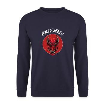 Oni Demon Krav Maga - Israelische - Unisex Pullover - Navy - Vorne - Alina (178cm) & Michal (187cm)