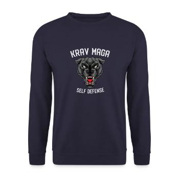 Krav Maga Selbstverteidigung Panther - Israelische - Unisex Pullover - Navy - Vorne - Alina (178cm) & Michal (187cm)