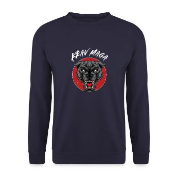 Panther Krav Maga - Israelischer Kampfsport - Unisex Pullover - Navy - Vorne - Alina (178cm) & Michal (187cm)