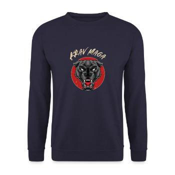 Krav Maga Panther - Israelische - Unisex Pullover - Navy - Vorne - Alina (178cm) & Michal (187cm)