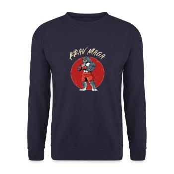 Krav Maga Pitbull - Israelische - Unisex Pullover - Navy - Vorne - Alina (178cm) & Michal (187cm)