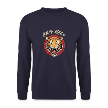 Krav Maga Tiger - Israelische - Unisex Pullover - Navy - Vorne - Alina (178cm) & Michal (187cm)