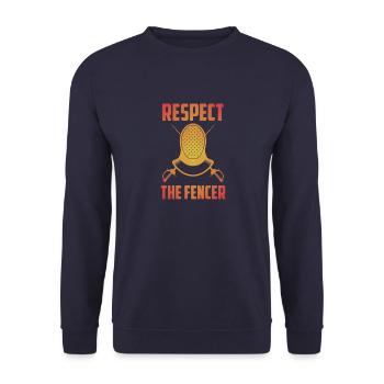 Cooler Respekt Der Fechter Humor Fechten Fechter - Unisex Pullover - Navy - Vorne - Alina (178cm) & Michal (187cm)