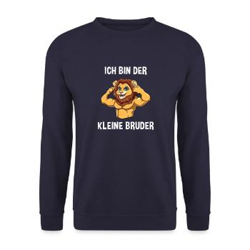Starker Löwe Kleiner Bruder - Ich bin der kleine - Unisex Pullover - Navy - Vorne - Alina (178cm) & Michal (187cm)