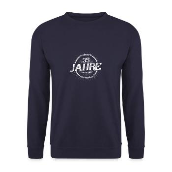 Es dauerte 35 Jahre um so gut auszusehen - Unisex Pullover - Navy - Vorne - Alina (178cm) & Michal (187cm)