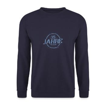 Es dauerte 35 Jahre um so gut auszusehen - Unisex Pullover - Navy - Vorne - Alina (178cm) & Michal (187cm)