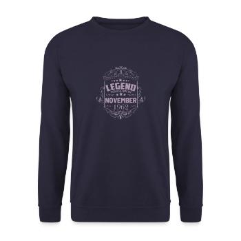 Geburtstag Sprüche November 1962 60 Jahre Mann - Unisex Pullover - Navy - Vorne - Alina (178cm) & Michal (187cm)