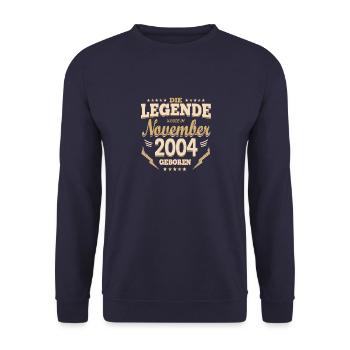 Geschenke zum Geburtstag Volljährig November - Unisex Pullover - Navy - Vorne - Alina (178cm) & Michal (187cm)
