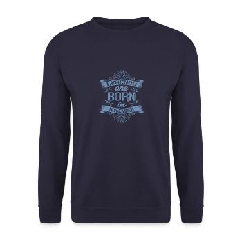 Legends were born in November Month of birth - Unisex Sweatshirt - navy - Front - Alina (178cm) & Michal (187cm)