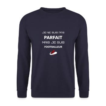 je ne suis pas parfait mais je suis footballeur - Sweat-shirt Unisexe - marine - Devant - Alina (178cm) & Michal (187cm)