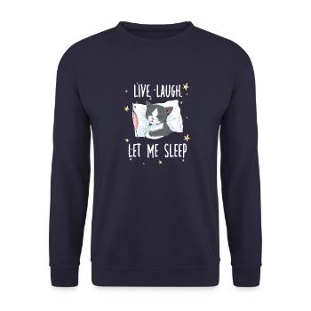 Mignon Morning Grouch Cat Motif Lazy Cat Cats - Sweat-shirt Unisexe - marine - Devant - Alina (178cm) & Michal (187cm)