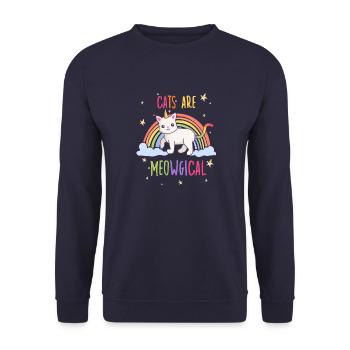 Les chats sont des chats magiques propriétaires de chats licorne - Sweat-shirt Unisexe - marine - Devant - Alina (178cm) & Michal (187cm)