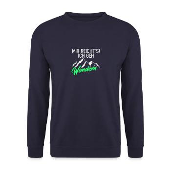 Mir reichts ich geh wandern Damen Wandern Berge - Unisex Pullover - Navy - Vorne - Alina (178cm) & Michal (187cm)